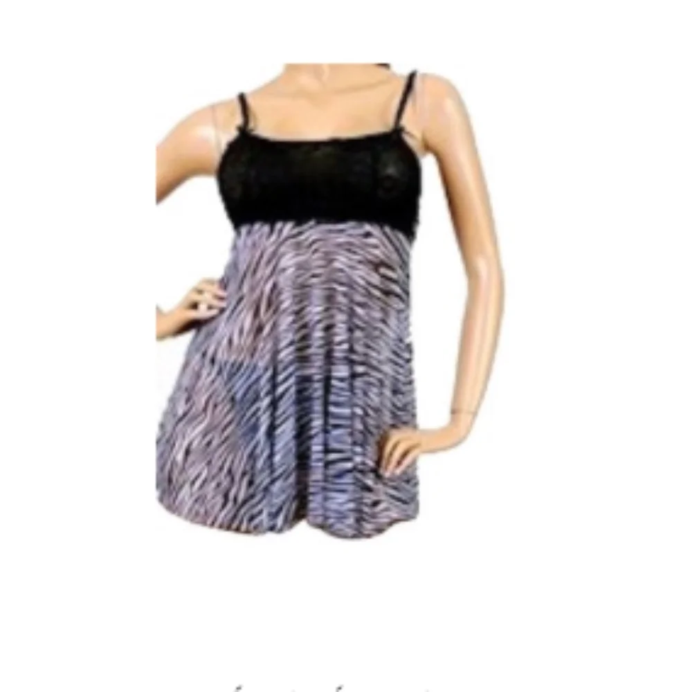 Nwt Women's Zebra 2pc Babydoll Lingerie Set